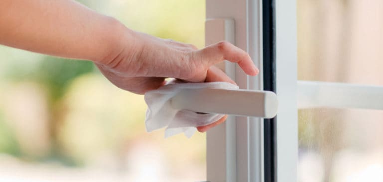 Using clean wipes