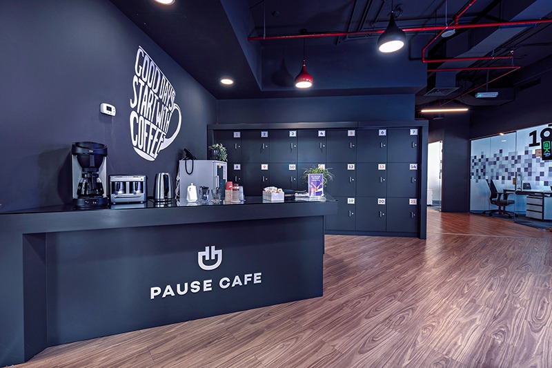 cafe area at the coworking space