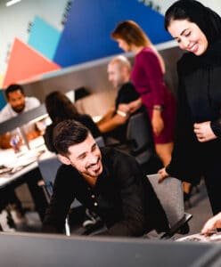people working on coworking space