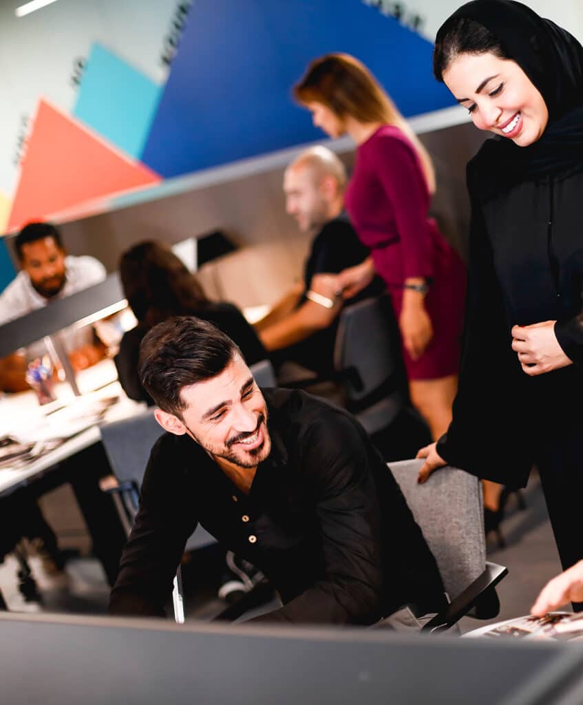 people working on coworking space
