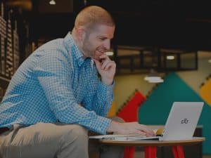 Man working on laptop