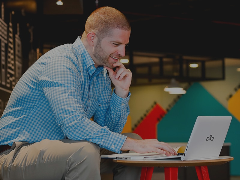 Man working on laptop