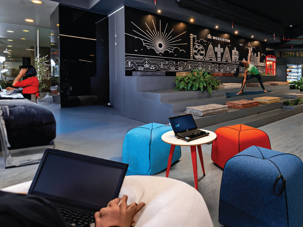 Wellness exercises on a Coworking Space