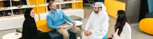 A Qatar and non-qatari talking business.