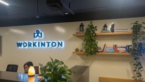Workinton West Bay Reception with Bookshelve